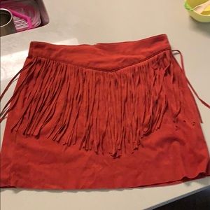 Forever 21 Skirts - Red fringe skirt Forever 21 Skirts - Red fringe skirt